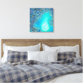 Toile Art abstrait bleu et sarcelle (Insitu(Chambre))