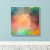 Toile Art Abstrait coloré moderne Jaune Vert Rouge Bleu (Insitu (Plancher de Bois))