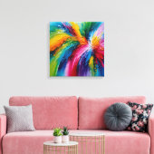 Toile Art Abstrait contemporain coloré (Insitu(Salon))