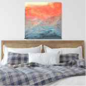 Toile Art Abstrait - "Coucher de soleil orageux" (Insitu(Chambre))