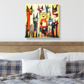 Toile Art abstrait de chat coloré (Insitu(Chambre))