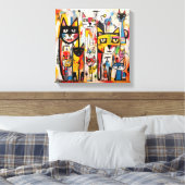 Toile Art abstrait de chat coloré nouveau (Insitu(Chambre))