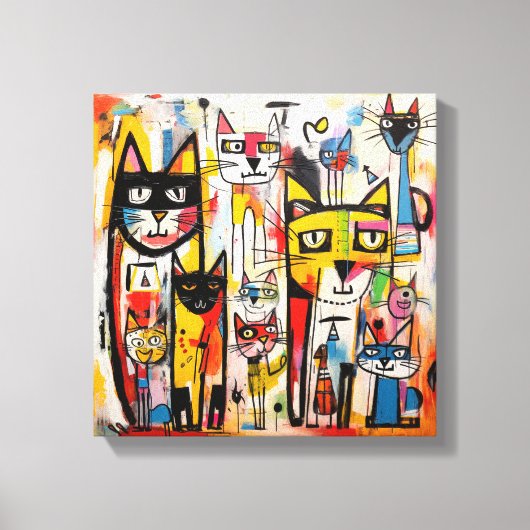 Toile Art abstrait de chat coloré nouveau (Recto)