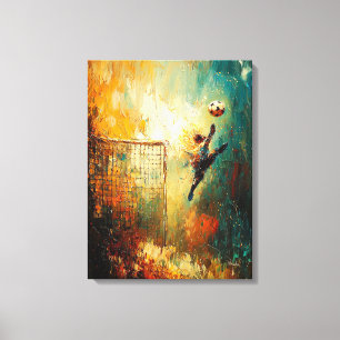 Toile Art abstrait de gardien de but de football