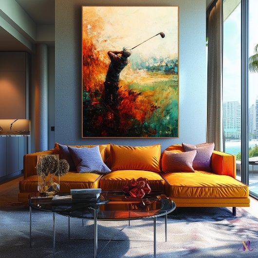 Toile Art abstrait de golfeur