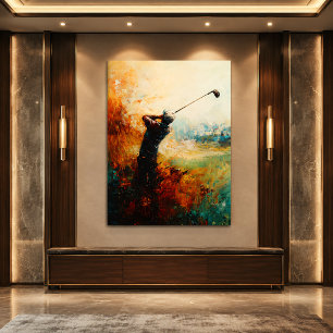 Toile Art abstrait de golfeur