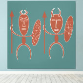 Toile art Abstrait de guerrier tribal africain (Insitu (Plancher de Bois))