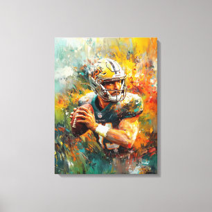 Toile Art abstrait de joueur de football - Sports dynami