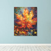 Toile Art Abstrait de la feuille d'érable (Insitu (Plancher de Bois))