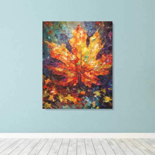 Toile Art Abstrait de la feuille d'érable (Insitu (Plancher de Bois))