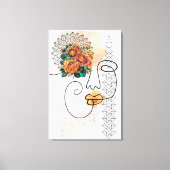Toile Art Abstrait de la ligne faciale avec lèvres de fl (Recto)