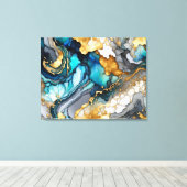 Toile Art Abstrait de l'encre d'alcool (Insitu (Plancher de Bois))