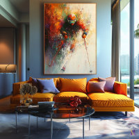 Art abstrait de skieur - Action de sports d'hiver