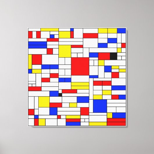 Toile Art Abstrait de Style Piet Mondrian (Recto)