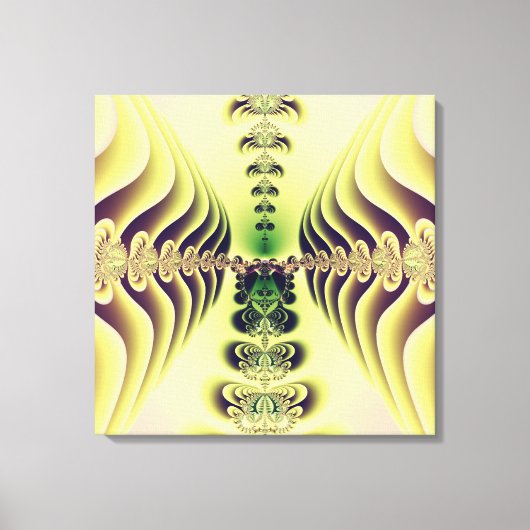 Toile Art abstrait de symétrie fractale vert citron (Recto)