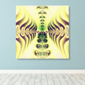 Toile Art abstrait de symétrie fractale vert citron (Insitu (Plancher de Bois))