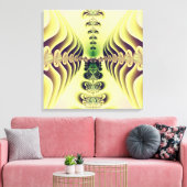 Toile Art abstrait de symétrie fractale vert citron (Insitu(Salon))