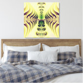 Toile Art abstrait de symétrie fractale vert citron (Insitu(Chambre))