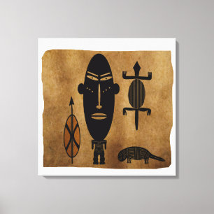 Toile Art abstrait de visage tribal africain vintage