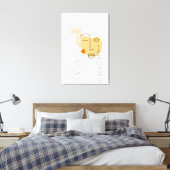 Toile Art Abstrait du visage jaune avec motif circulaire (Insitu(Chambre))