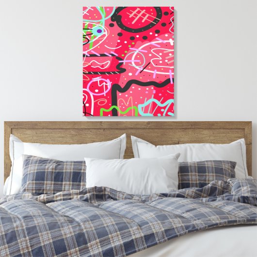 Toile Art Abstrait en rouge (Insitu(Chambre))