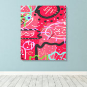 Toile Art Abstrait en rouge (Insitu (Plancher de Bois))