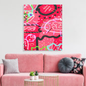 Toile Art Abstrait en rouge (Insitu(Salon))