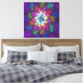 Toile Art abstrait fractal de fleurs psychédéliques colo (Insitu(Chambre))