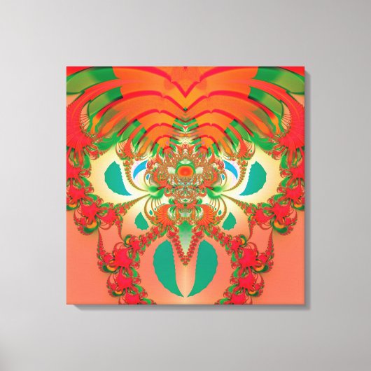 Toile Art abstrait fractal de hibou rouge (Recto)