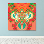 Toile Art abstrait fractal de hibou rouge (Insitu (Plancher de Bois))