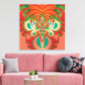Toile Art abstrait fractal de hibou rouge (Insitu(Salon))