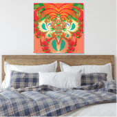 Toile Art abstrait fractal de hibou rouge (Insitu(Chambre))