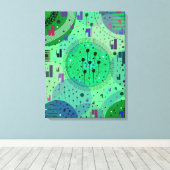 Toile Art abstrait : Fruit Kiwi Vert (Insitu (Plancher de Bois))