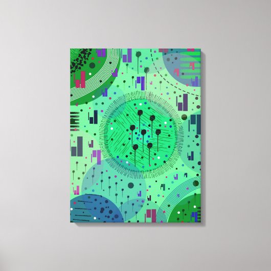 Toile Art abstrait : Fruit Kiwi Vert (Recto)