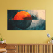 Toile Art Abstrait Géométrique Gras - Turquoise texturé, (Insitu(Salon))