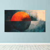 Toile Art Abstrait Géométrique Gras - Turquoise texturé, (Insitu (Plancher de Bois))