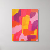 Toile Art abstrait gras rose et jaune (Recto)