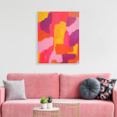 Toile Art abstrait gras rose et jaune (Insitu(Salon))
