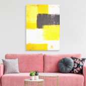 Toile Art Abstrait gris et jaune "Simply Modern" (Insitu(Salon))