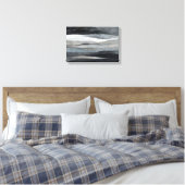 Toile Art abstrait gris vagues grises (Insitu(Chambre))