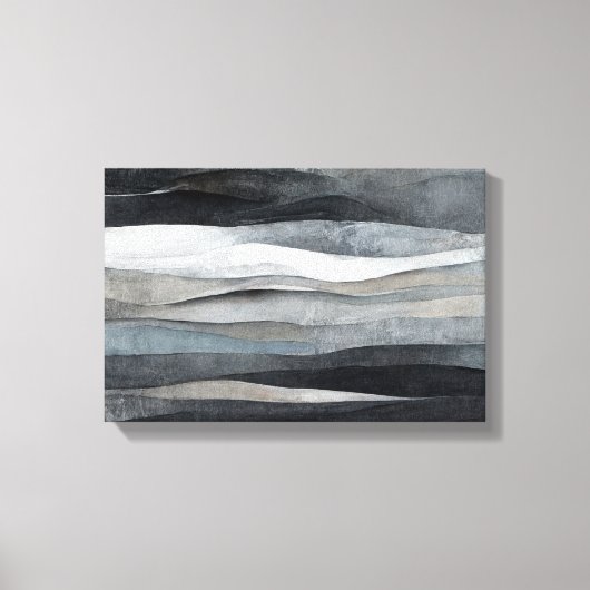 Toile Art abstrait gris vagues grises (Recto)