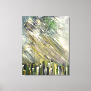 Toile Art Abstrait Gris Vert Moderne Décor Décor Cadeau