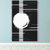 Toile Art abstrait industriel noir blanc gris (Insitu (Plancher de Bois))