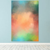 Toile Art Abstrait Jaune Bleu Vert Rouge Moderne (Insitu (Plancher de Bois))