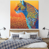 Toile Art Abstrait Léopard Vibrant (Insitu(Chambre))