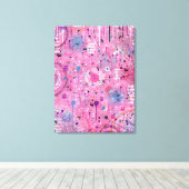 Toile Art abstrait maximaliste rose  (Insitu (Plancher de Bois))