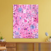 Toile Art abstrait maximaliste rose  (Insitu(Salon))