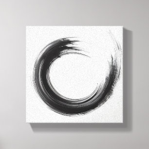 Toile Art abstrait minimaliste moderne de cercle - Noir 