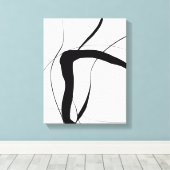 Toile Art Abstrait minimaliste noir et blanc (Insitu (Plancher de Bois))