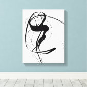 Toile Art Abstrait minimaliste noir et blanc (Insitu (Plancher de Bois))